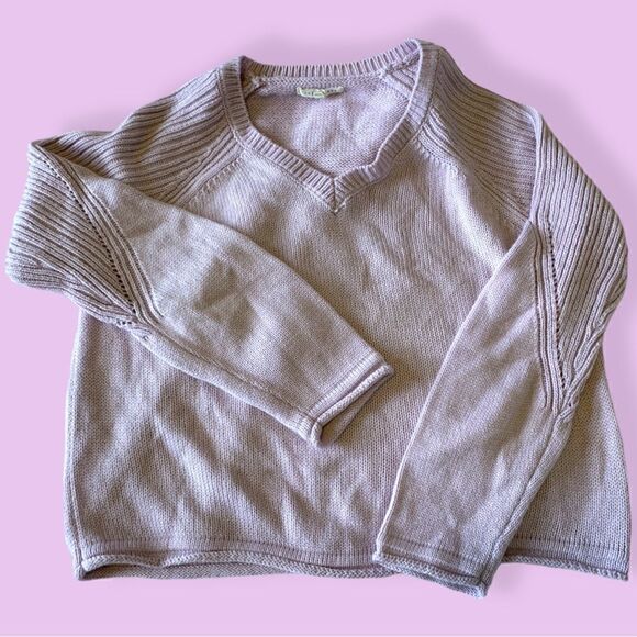Copper key med lavender cozy soft knit vneck sweater pastel spring summer vibe - Picture 3 of 9